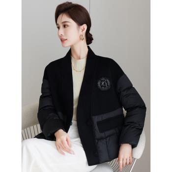 春秋毛呢外套短款羽絨服大衣