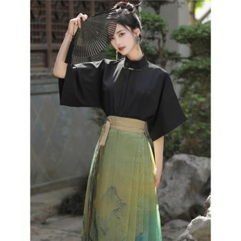 八分日常改良古風薄款女夏馬面裙