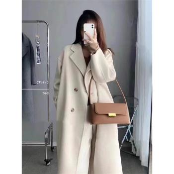 內膽呢子大衣中長款高階感羽絨服