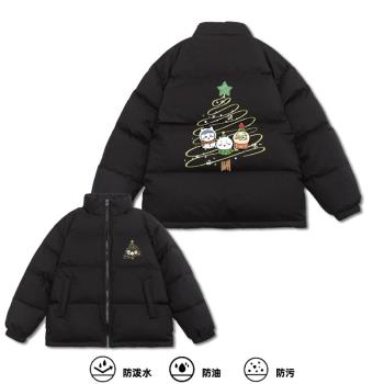 (免運)chiikawa吉伊卡哇聖誕節冬羽絨服三防外套情侶麵包服紅色喜慶夾克