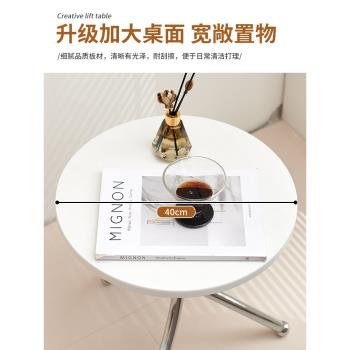 意式奶油風高級邊幾陽臺沙發茶幾可移動角幾花朵置物架床頭小桌子