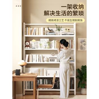 書架落地置物架家用鋼制書櫃兒童收納櫃客廳簡約圖書館鐵藝儲物架