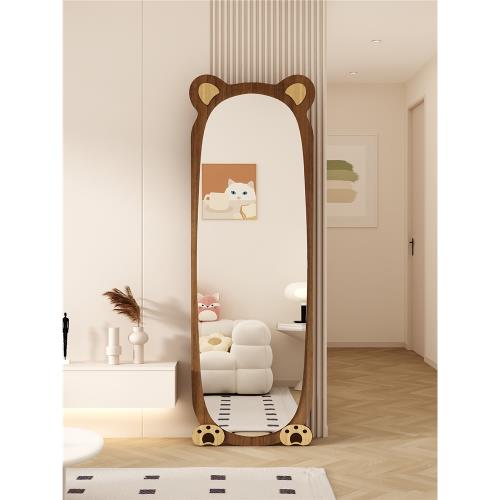 全身鏡落地鏡女生臥室網紅小熊穿衣鏡服裝店試衣鏡家用壁掛式鏡子