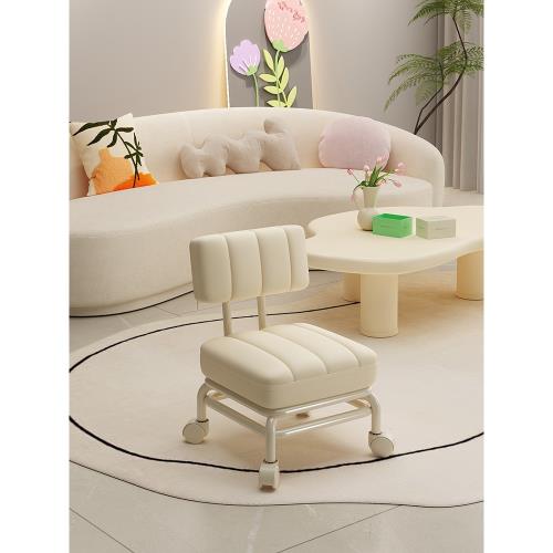 三夢萬向輪小凳子家用滑輪矮凳門口換鞋凳兒童靠背椅子客廳小板凳