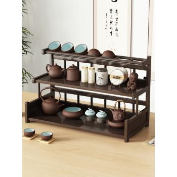 桌面置物架新中式茶幾辦公室桌上博古架小型家用茶葉架展示陳列架