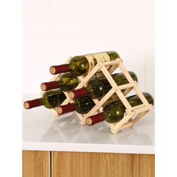 紅酒架子家用葡萄酒架擺件展示架酒櫃置物架多瓶格子放酒簡易桌面