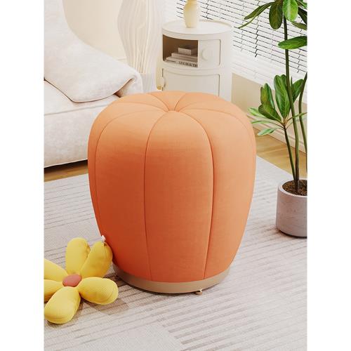 奶油風化妝凳家用輕奢高級感梳妝臺椅子女生臥室衣帽間南瓜小圓凳