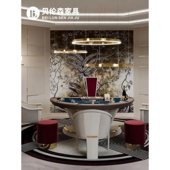 BLS 德州撲克豪華多人位二十一點撲克桌室內娛樂別墅籌碼棋牌桌