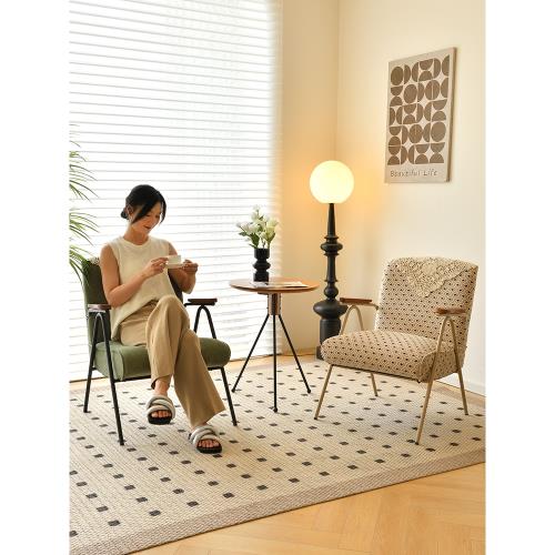 復古沙發椅子網紅民宿后現代侘寂風中古美式客廳陽臺休閑一桌兩椅