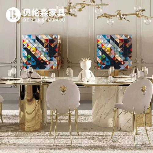 貝倫森 Bocadolobo彩繪餐邊柜意式輕奢別墅豪宅入戶門廳玄關柜