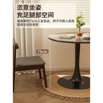 茶幾家用圓桌休閑陽臺洽談桌椅組合咖啡店洽談桌美式鬱金香小桌子
