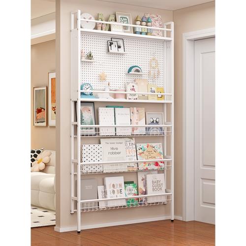 門后置物架鐵藝超薄書架落地兒童簡易極窄夾縫墻上壁掛家用收納柜