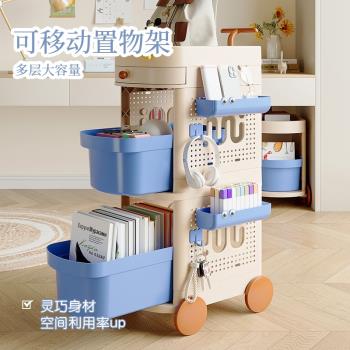 書包置物架多層書本收納架神器家用放書包書桌下小推車可移動書架