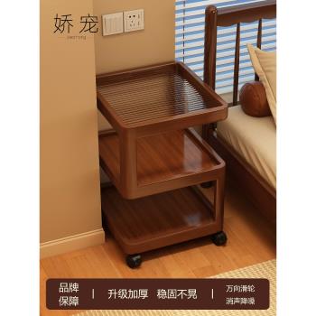中古風床頭櫃臥室床邊可移動床頭置物架簡約多功能床邊創意小桌子