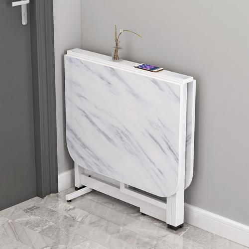 折疊餐桌家用小戶型超薄簡易飯桌多功能廚房省空間長方形折疊桌子