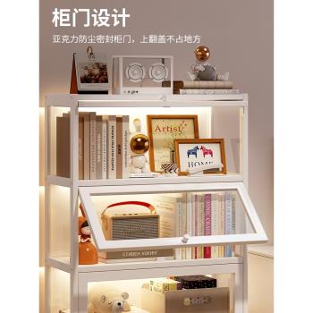 簡約一體書架落地亞克力展示櫃書櫃手辦模型收納多功能儲物架多層