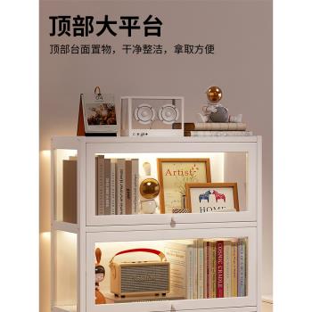 兒童家用陳列展示櫃書櫃模型收納一體落地靠墻家用書架高透防灰塵