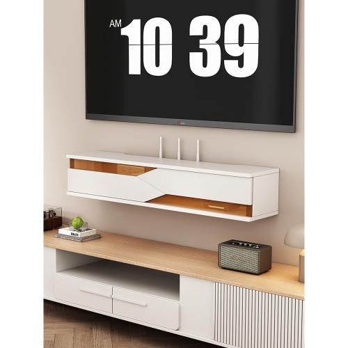 無線wifi電視機頂盒路由器置物架免打孔收納盒子壁掛式裝飾遮擋箱