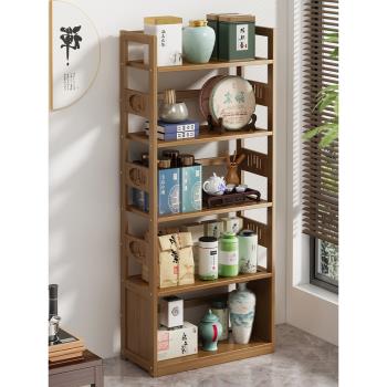 博古架新中式茶水櫃茶室茶葉置物架茶碗收納架古董擺件展示架書架