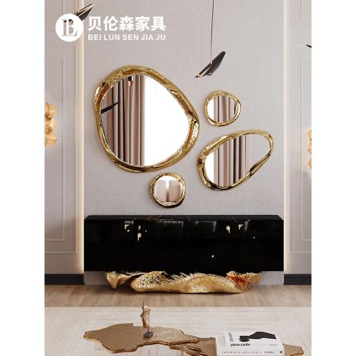 貝倫森 意式輕奢設計師餐邊柜現代簡約大理石入戶門廳靠墻玄關柜