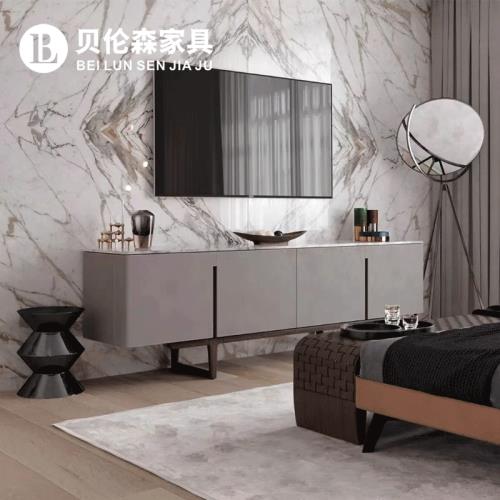 貝倫森 意式餐邊柜輕奢高級感胡桃木高端別墅豪宅家用儲物餐邊柜