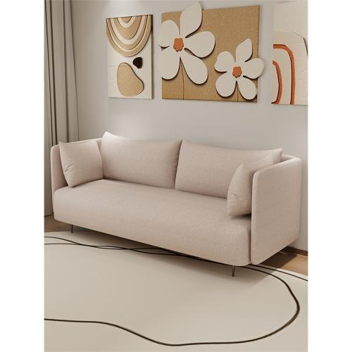 意式極簡小沙發小戶型設計師科技布服裝店沙發奶油風科技皮小沙發