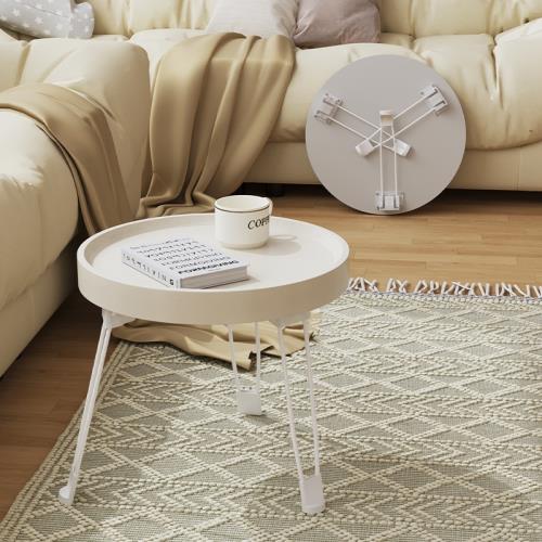 簡約現代創意折疊小茶幾圓桌沙發迷你邊幾可移動小戶型飄窗小桌子