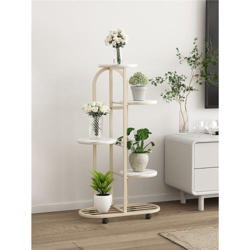 三夢花架子客廳落地式置物架陽臺簡約現代花盆架鐵藝植物擺放層架