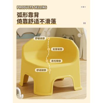 寶寶小凳子嬰兒兒童幼兒園椅子塑膠靠背椅一兩歲防摔防滑洗澡凳