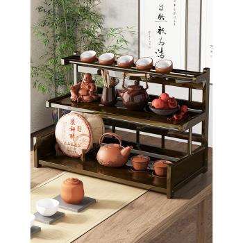 茶杯架架子茶具壺放收納置物架中式桌面博古架茶壺展示擺放小型架