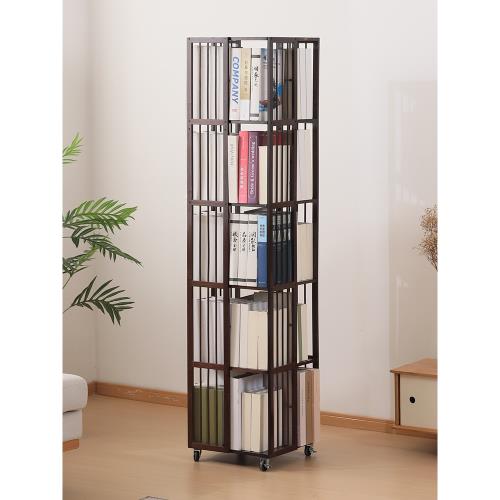 旋轉書架落地家用可移動置物架簡易多層書柜儲物柜兒童繪本收納架
