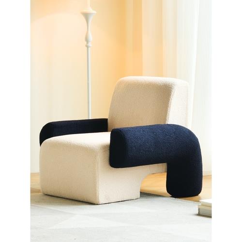 北歐布藝沙發椅小戶型客廳臥室網紅款休閑創意造型單人沙發扶手椅