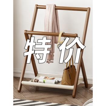 折疊衣帽架小型床邊晚上放衣服神器臥室落地式掛衣架子爆款置物架