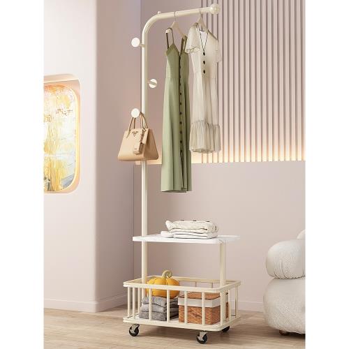 衣架落地臥室網紅可移動式臟衣籃掛衣架奶油風轉角簡約室內衣帽架