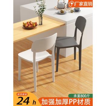 椅子家用塑膠餐椅北歐簡約現代靠背餐桌椅可疊放臥室書桌學習凳子