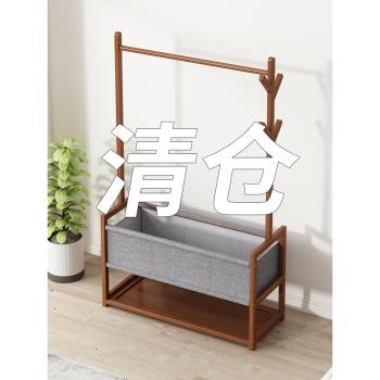 衣帽架臥室家用落地床頭掛衣服的架子立式可儲物晾衣架室內掛包架