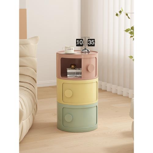 邊幾客廳沙發側邊柜奶油風家用簡約創意小圓桌臥室迷你床頭小柜子