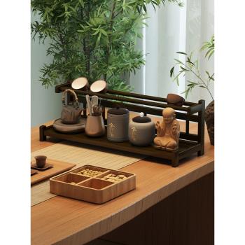 小型桌面博古架新中式多功能置物架茶杯茶具收納架子紫砂壺擺放架