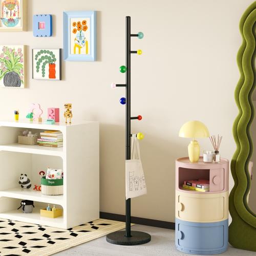 兒童衣架落地網紅多巴胺衣帽架臥室卡通可愛掛衣包架簡約立式衣架