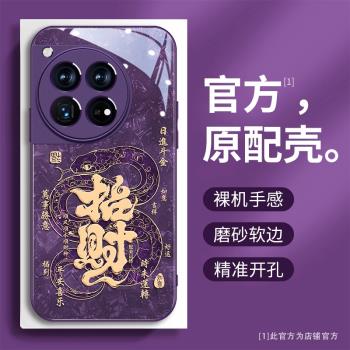 靈蛇招財一加13手機殼新款一加12輕奢高階感OnePlus11潮牌ace3中國風1+ace2pro時尚文字ace2蛇年玻璃外殼男女