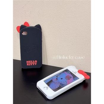 Hinlucky古早卡通蝴蝶結kitty貓蘋果iphone16promax新款15手機殼超好看14pro防摔套13pro女12矽膠11可愛7plus
