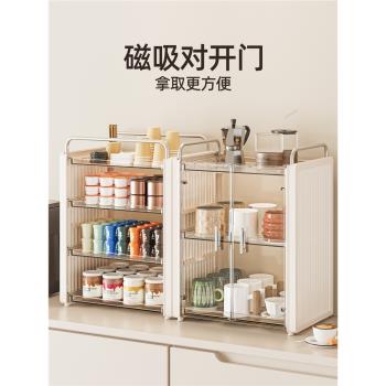 咖啡收納盒茶水間茶包膠囊置物架辦公室吧臺桌面多層零食茶葉整理