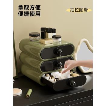 化妝品收納盒桌面抽屜梳妝臺高階感防塵口紅面膜護膚品整理置物架