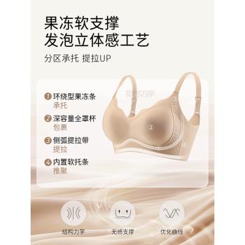 粉底液隱形內衣女大胸顯小防下垂2025新款薄款提拉美背文胸罩夏季