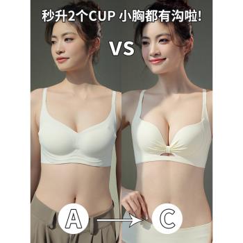內衣女小胸聚攏顯大性感圓圓漫畫胸收副乳防下垂無痕無鋼圈文胸罩