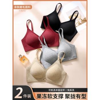 帕蘭朵內衣女聚攏小胸無痕軟支撐收副乳防下垂2024新款美背文胸罩