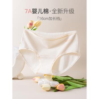 都市麗人襠部加長女內褲純棉新款三角褲春季全棉透氣中腰清爽簡約