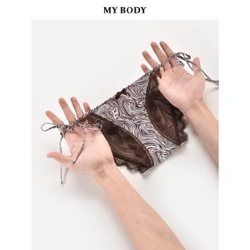 3件129|商場同款MYBODY丁字褲性感高開叉綁帶透氣情趣三角內褲