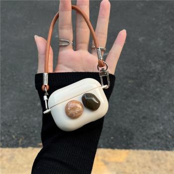 周匠AirPods4保護套簡約2代ins風airpodspro2立體幾何寶石airpods3創意AirPodsPro軟矽膠防摔蘋果藍牙耳機殼