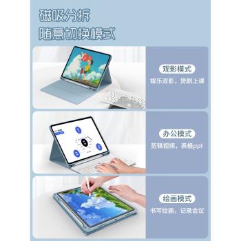 2024新款適用三星Galaxy Tab平板鍵盤S9/8藍芽7保護套FE殼11英寸Ultra滑鼠lite觸控+帶筆槽A9電腦plus磁吸12